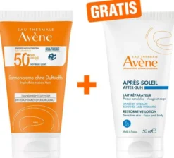 Avene Sonnencreme SPF 50+ ohne Duftstoffe 50 ml + gratis Repair - Lotion nach der Sonne 50 ml