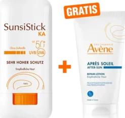 Avene SunsiStick KA SPF 50+ 20 g Stift + gratis Avene Repair - Lotion nach der Sonne 50 ml