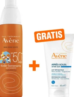 Avene Sunsitive Kinder Sonnenspray SPF 50+ 200 ml + gratis Repair Lotion 50 ml