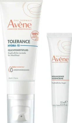 Avene Tolerance Hydra-10 Feuchtigkeitsfluid 40 ml + Avene Beruhigende Augencreme 15 ml