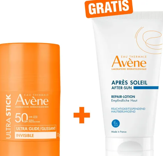 Avene Ultra Stick Invisible SPF 50 20 g + gratis Avene Repair-Lotion nach der Sonne 50 ml