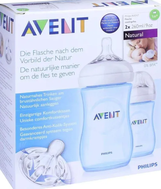 Avent Flasche 260ml Naturnah Blau