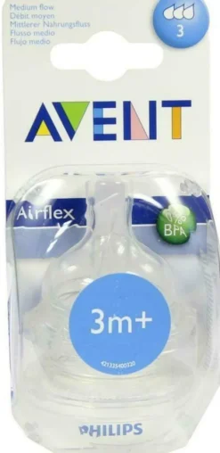 Avent Sauger Airflex 3-Loch Mittlerer Nahrungsfluss 3m+