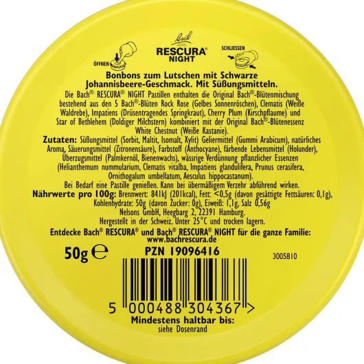Bach Original Rescura Night 50 g Pastillen