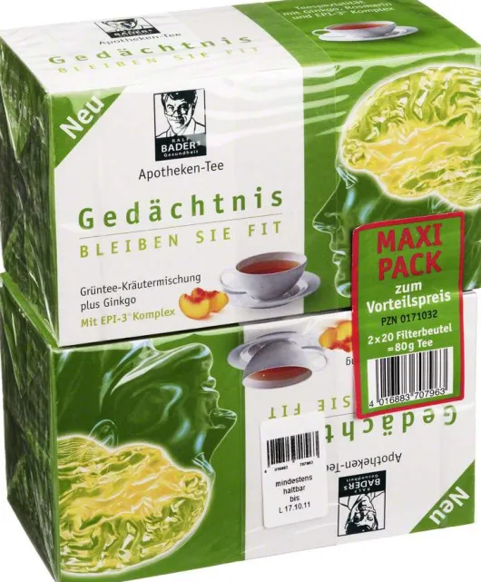 Baders Apotheken Tee Gedächtnis Maxipack Beutel