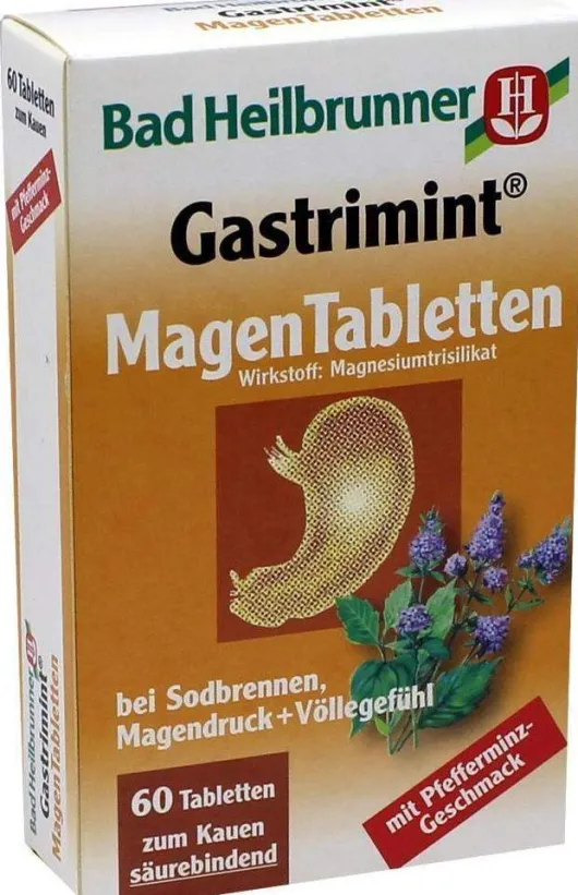 Bad Heilbrunner Gastrimint Magen Kautabletten 60 Kautabletten