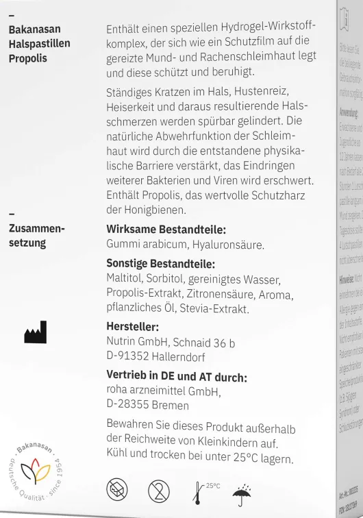 Bakanasan Halspastillen Propolis 30 Stück