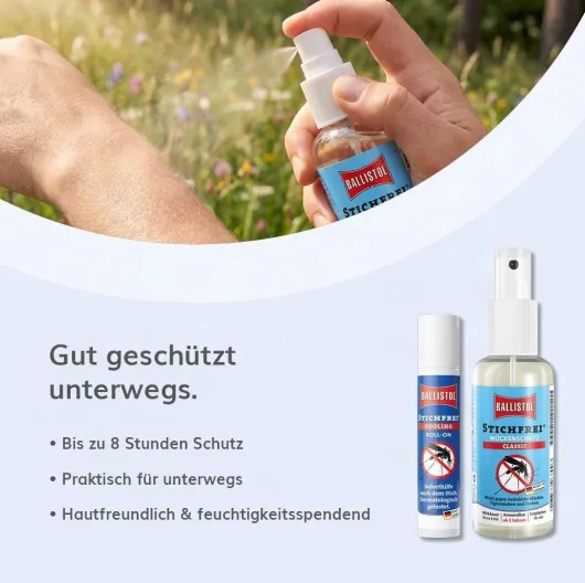Ballistol Stichfrei Classic Pumpspray 100 ml + Stichfrei Cooling Roll-on 10 ml