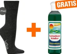 Bambus Wellness-Socken 35-38 Anthrazit 3 Paar + gratis Latschenkiefer Einreibung 250 ml
