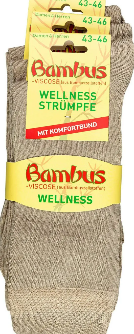 Bambus Wellness-Socken 35-38 Beige 1 Paar