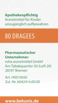 Bekunis Dragees Bisacodyl 5 mg 80 Magensaftresistente Tabl.