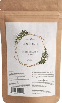 Bentonit Pulver 95% Montmorillonit Nordic Pure 500 g