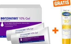Benzaknen 10% Gel 2 x 60 g + gratis Cetaphil Sun Daylong SPF 50+ Liposomale Lotion 10 ml