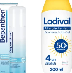 Bepanthen Schaumspray 75 ml + Ladival allergische Haut Sonnenschutz-Gel LSF50+ 200 ml