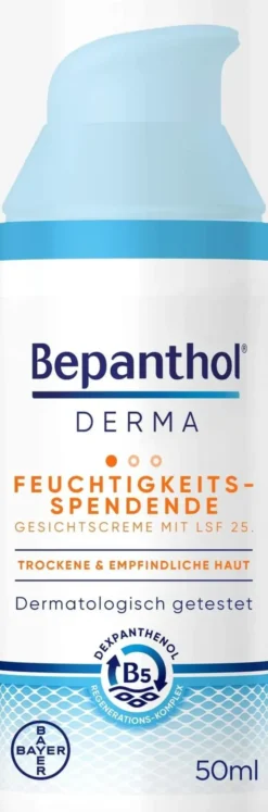 Bepanthol DERMA Feuchtigkeitsspendende Gesichtscreme mit LSF 25 50 ml Pumpflasche