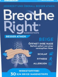 Besser Atmen Breathe Right 30 Nasenpflaster normal beige