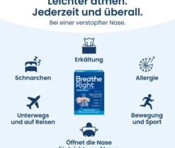 Besser Atmen Breathe Right Nasenpflaster Transparent Normal 10 Stück