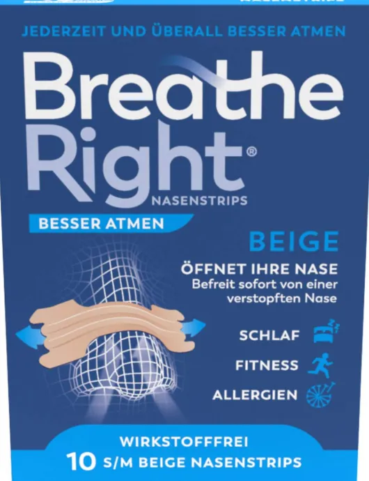 Besser Atmen Breathe Right 10 Nasenpflaster normal beige