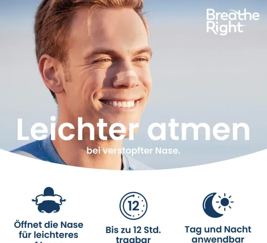 Besser Atmen Breathe Right 10 Nasenpflaster normal beige