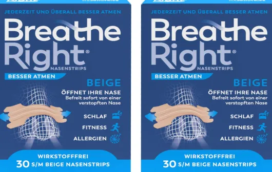 Besser Atmen Breathe Right Nasenpflaster normal beige 2 x 30 Stück
