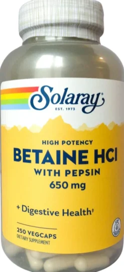 Betain Hcl 650 mg + Pepsin 250 Kapseln