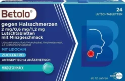 Betolo gegen Halsschmerzen Minze 24 Lutschtabletten