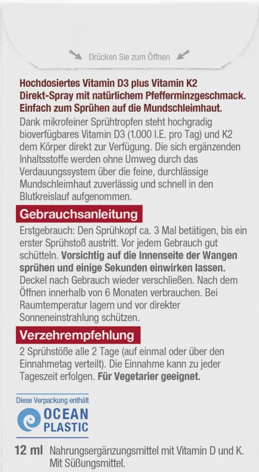 Betteryou Vitamin D3 + K2 Direkt-Spray 12 ml