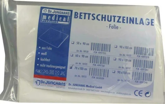 Bettschutzeinlage 70x100cm Folie Weiß