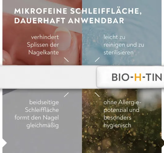 Bio-H-Tin Glas Nagelfeile Set 1 Stück