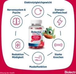 Biolectra AktivPlus Energie & Muskeln Erdbeere 60 Weichgummis
