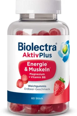 Biolectra AktivPlus Energie & Muskeln Erdbeere 60 Weichgummis