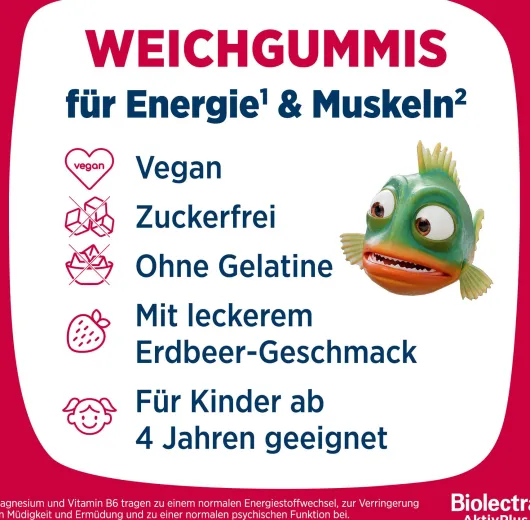 Biolectra AktivPlus Energie & Muskeln Erdbeere 60 Weichgummis