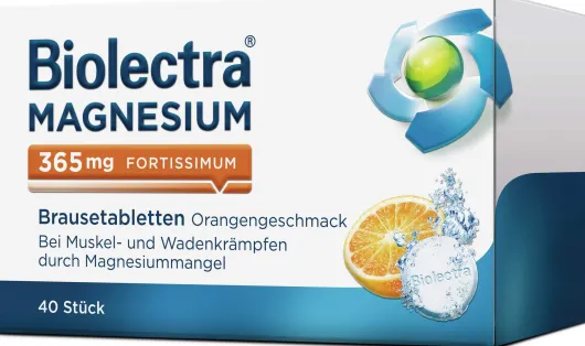 Biolectra Magnesium 365 mg fortissimum Orangengeschmack 40 Brausetabletten
