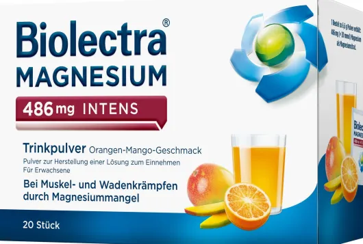 Biolectra Magnesium 486 mg intens Trinkpulver Orange-Mango 20 Stück