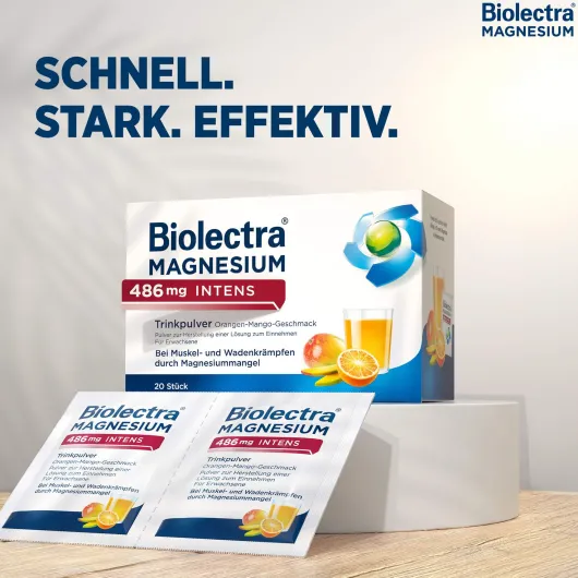 Biolectra Magnesium 486 mg intens Trinkpulver Orange-Mango 40 Stück