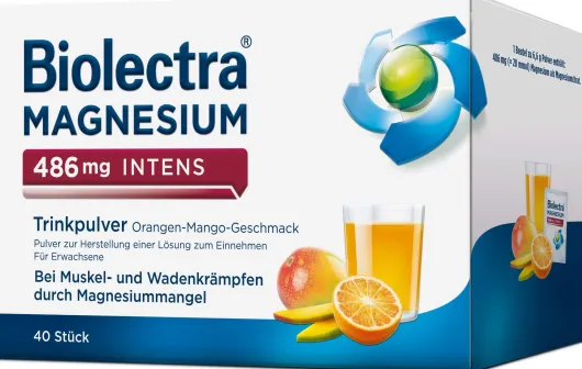 Biolectra Magnesium 486 mg intens Trinkpulver Orange-Mango 40 Stück