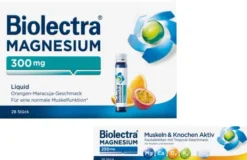 Biolectra Magnesium 300 mg Liquid 28 Trinkfläschchen + gratis Biolectra Magnesium 250 mg Aktiv 30 Kautabletten