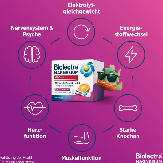 Biolectra Magnesium 400 mg Nerven & Muskeln Vital 60 Beutel