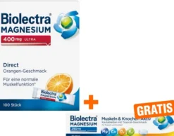 Biolectra Magnesium 400 mg ultra Direct Orangengeschmack 100 Pellets + gratis Magnesium 250 mg 30 Kautabletten