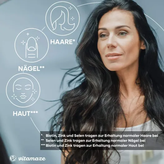 Biotin 10 mg Hochdosiert + Zink + Selen 365 Tabletten