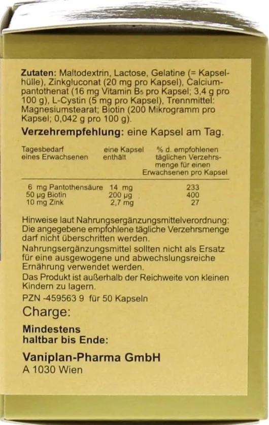 Biotin Plus Zink 50 Haarkapseln