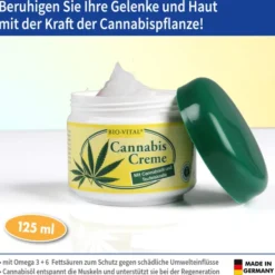 Bio-Vital Cannabis Creme mit Cannabisöl und Teufelskralle 125 ml