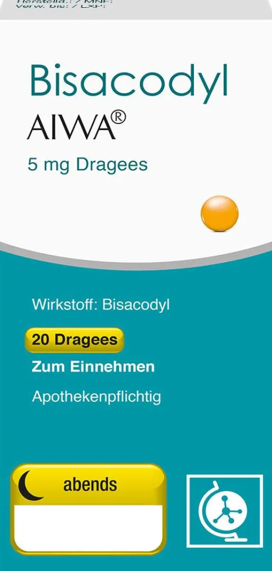 Bisacodyl Aiwa 5 mg 20 Dragees