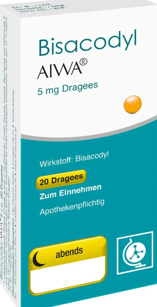 Bisacodyl Aiwa 5 mg 20 Dragees