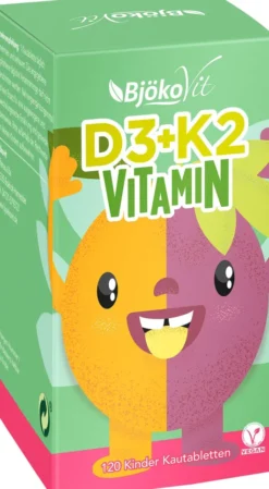 Bjökovit Vitamin D3 + K2 Tabletten Kinder Pfirsich - Maracuja...