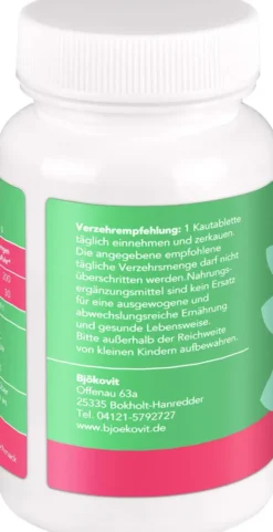 Bjökovit Vitamin D3 + K2 Tabletten Kinder Pfirsich - Maracuja...