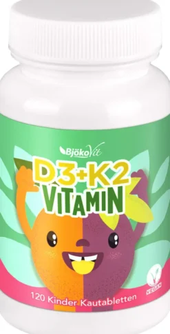 Bjökovit Vitamin D3 + K2 Tabletten Kinder Pfirsich - Maracuja...