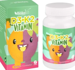 Bjökovit Vitamin D3 + K2 Tabletten Kinder Pfirsich - Maracuja...