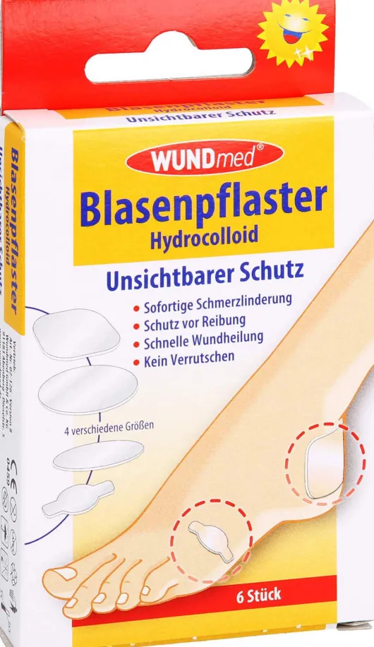Blasenpflaster Transparent Hydrocolloid 4 Größen 6 Stück