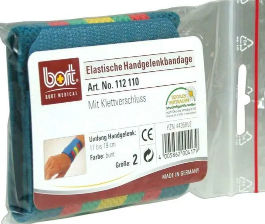 Bort Handgelenkbandage Gr.2 Bunt Mit Klettverschluss